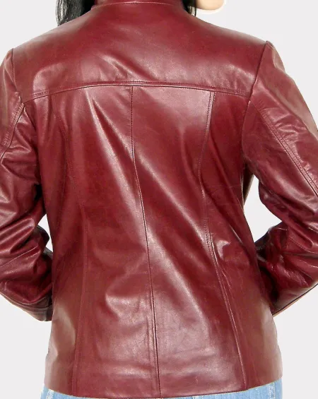 Womens Red Leather Jacket