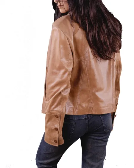 Lamb Leather Women Blazer