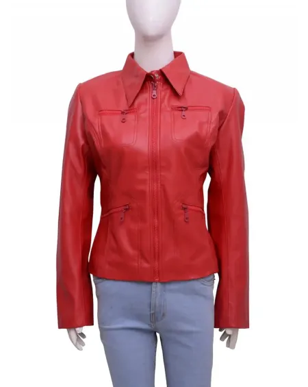 Once Upon A Time Emma Swan Jennifer Morrison Red Leather Jacket
