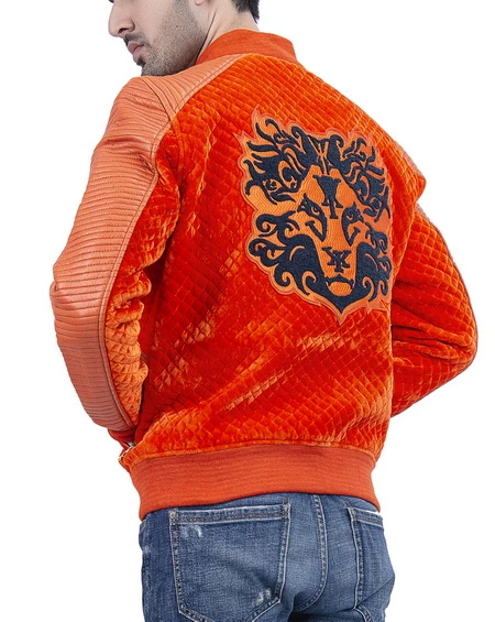 Simba Orange Mens Velvet Jacket