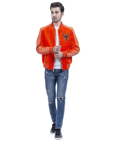 Simba Orange Mens Velvet Jacket