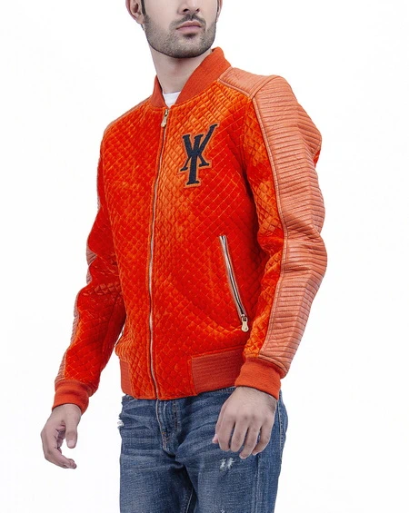 Simba Orange Mens Velvet Jacket