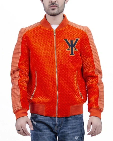 Simba Orange Mens Velvet Jacket