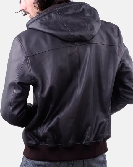 Mens leather jacket in lamb wash leather