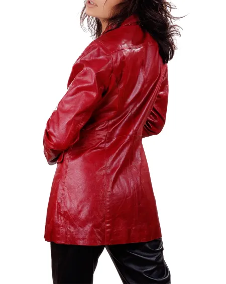 Womens Leather Coat Medium