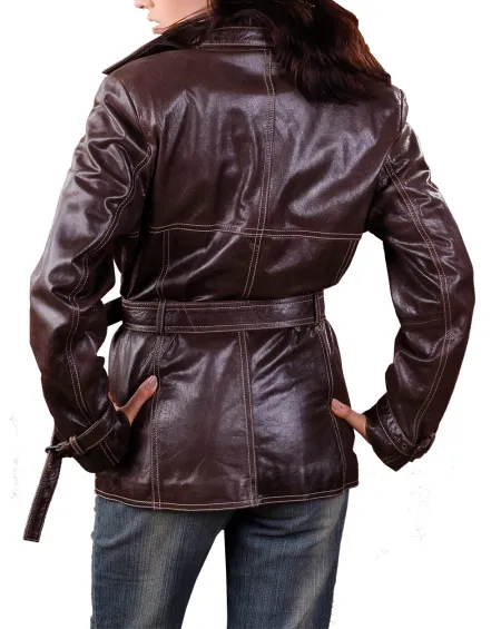 Trench Leather Coat