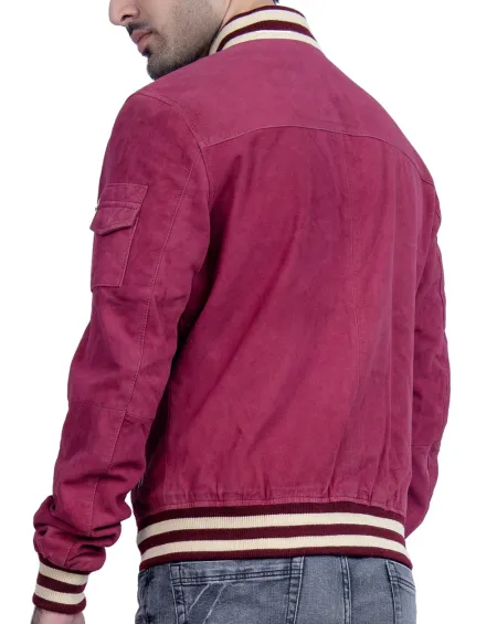 Grewia Mens Suede Leather Jacket like Velvet 