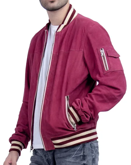 Grewia Mens Suede Leather Jacket like Velvet 