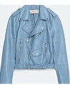 baby-blue Leather Jacket