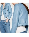 baby-blue Leather Jacket