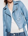 baby-blue Leather Jacket