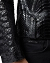 black-python Leather Jacket