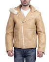 Leo-Beige Leather Jacket