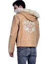 Leo-Beige Leather Jacket