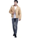 Leo-Beige Leather Jacket