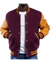 maroon-letterman Wool Jacket