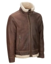 brown-shearling Leather Jacket