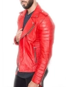 Red-Quilted Leather Jacket