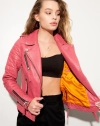 barbie-pink Leather Jacket