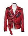 Sinner Punk Red Leather Jacket