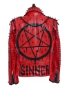 handmade-red-sinner Leather Jacket