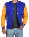 Men&amp;rsquo;s Royal Blue and Yellow Varsity Jacket