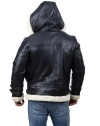 Shearling-Hoodie Leather Jacket