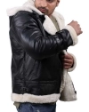 Shearling-Hoodie Leather Jacket