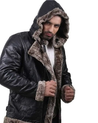Sable-Hoodie Leather Jacket