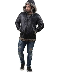 Sable-Hoodie Leather Jacket