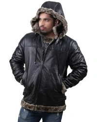 Sable-Hoodie Leather Jacket
