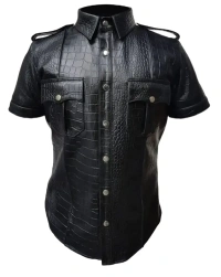 crocodile-biker Leather Jacket