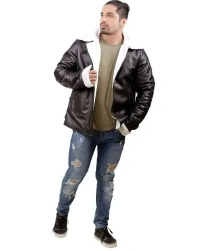 Black-Shearling Leather Jacket