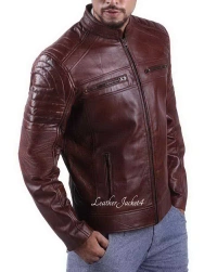 Cafe-Racer Leather Jacket