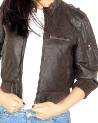 Cropped Leather Jacket