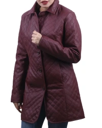 Diamond-Coat Leather Coat