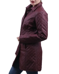 Diamond-Coat Leather Coat