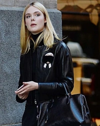 Elle-Fanning Leather Jacket