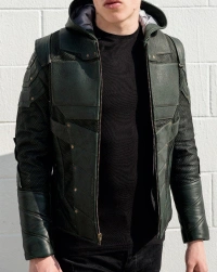 forest-green Leather Jacket