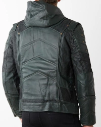 forest-green Leather Jacket