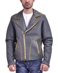 Leo-Grey Leather Jacket