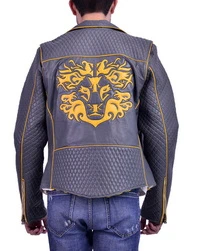 Leo-Grey Leather Jacket