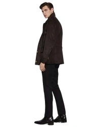suede-field Leather Coat