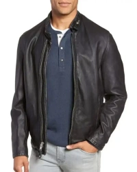 vintage-black Leather Jacket
