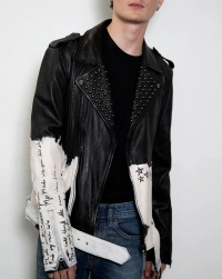 star-studden Leather Jacket