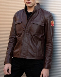 rebel-alliance-brown Leather Jacket