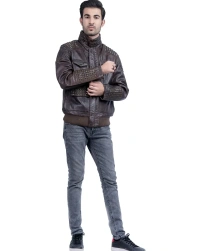 Metal-Stud Leather Jacket