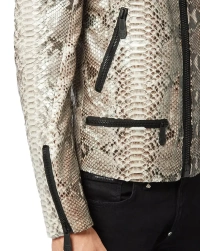 python-biker Leather Jacket