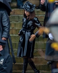 Zoe-Kravitz Leather Coat
