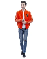 Simba-Orange Leather Jacket